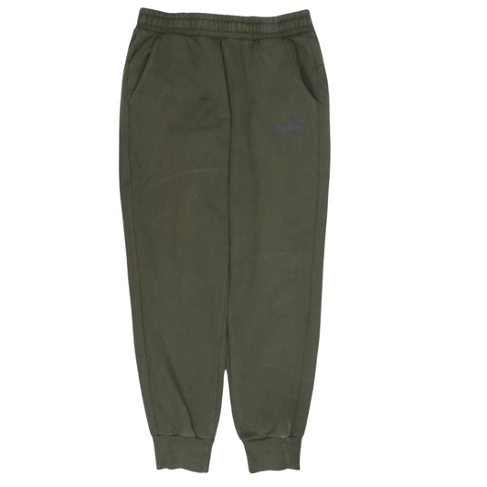 Puma Mens Green Jogger Sweatpants M Elastic Waist Fleece Lined