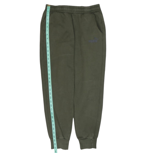 Puma Mens Green Jogger Sweatpants M Elastic Waist Fleece Lined