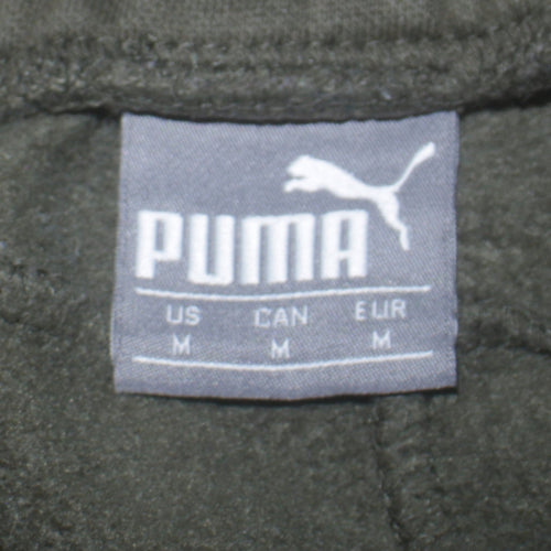 Puma Mens Green Jogger Sweatpants M Elastic Waist Fleece Lined