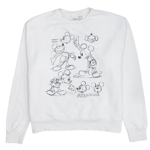 Primark Women White Mickey Mouse Pullover Sweatshirt Size S