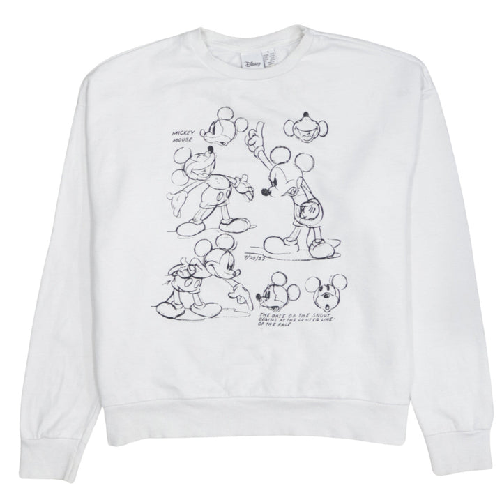 Primark Women White Mickey Mouse Pullover Sweatshirt Size S