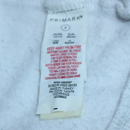 Primark Women White Mickey Mouse Pullover Sweatshirt Size S