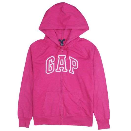 GAP Women’s Pink Full Zip Hoodie L Cotton Blend Logo Casual