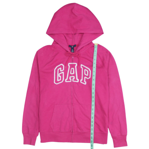 GAP Women’s Pink Full Zip Hoodie L Cotton Blend Logo Casual