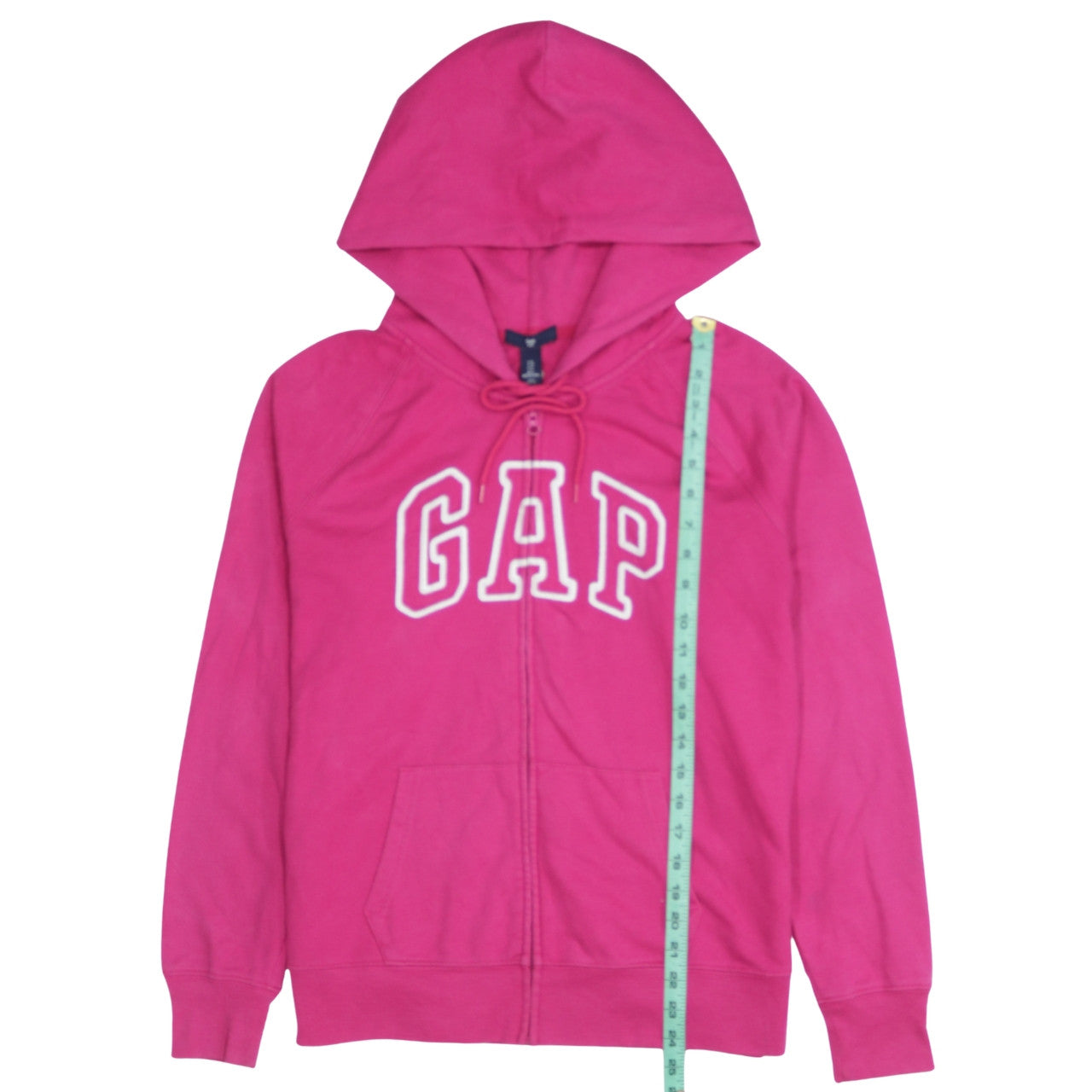 GAP Women’s Pink Full Zip Hoodie L Cotton Blend Logo Casual