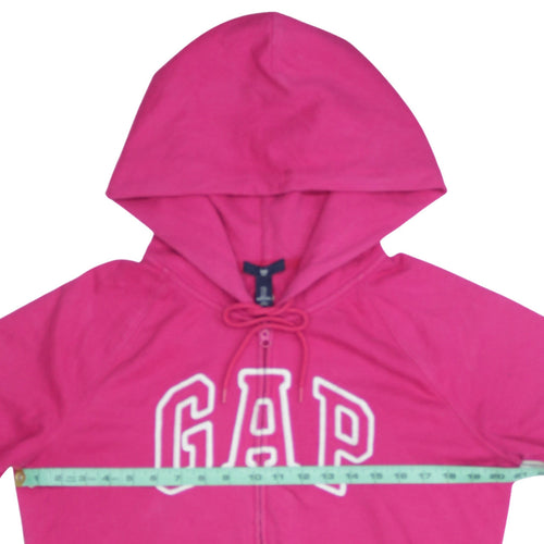 GAP Women’s Pink Full Zip Hoodie L Cotton Blend Logo Casual
