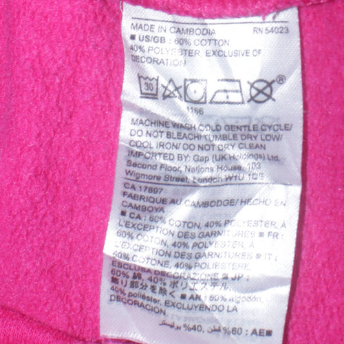 GAP Women’s Pink Full Zip Hoodie L Cotton Blend Logo Casual