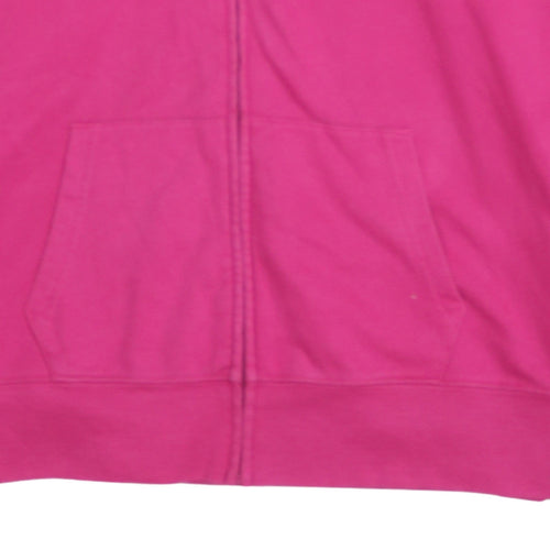 GAP Women’s Pink Full Zip Hoodie L Cotton Blend Logo Casual