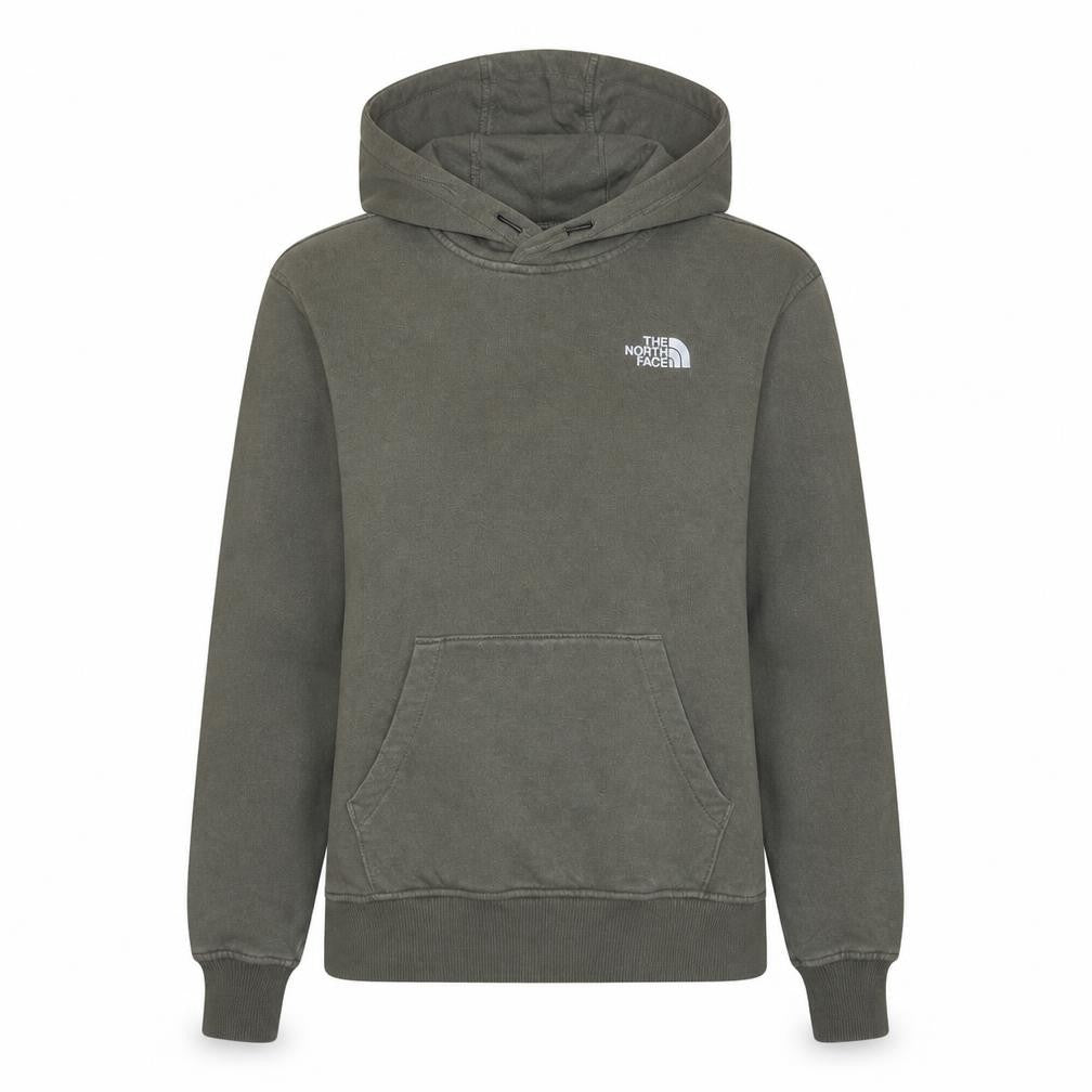 Front view of The North Face women’s s khaki pullover hoodie cotton blend
