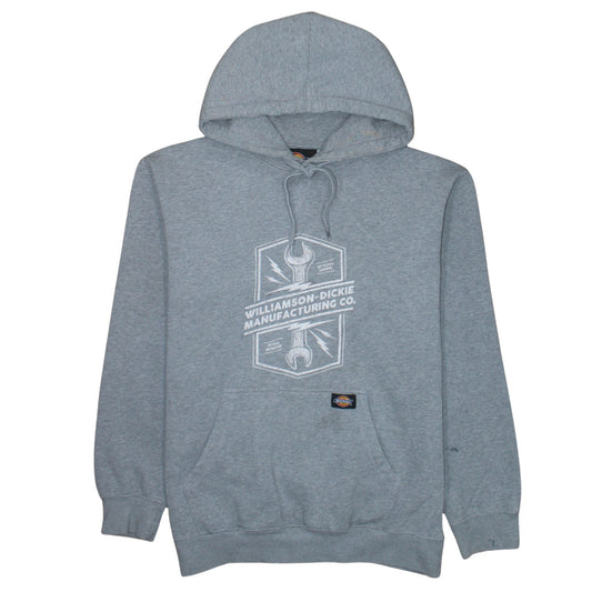 Dickies Mens Grey Pullover Hoodie L Graphic Fleece Workwear
