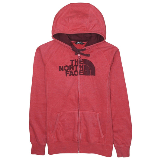 The North Face Womens Red Full Zip Hoodie Size M Cotton Blend