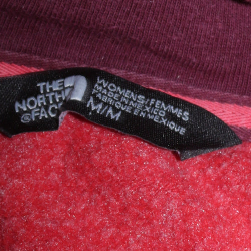 The North Face Womens Red Full Zip Hoodie Size M Cotton Blend