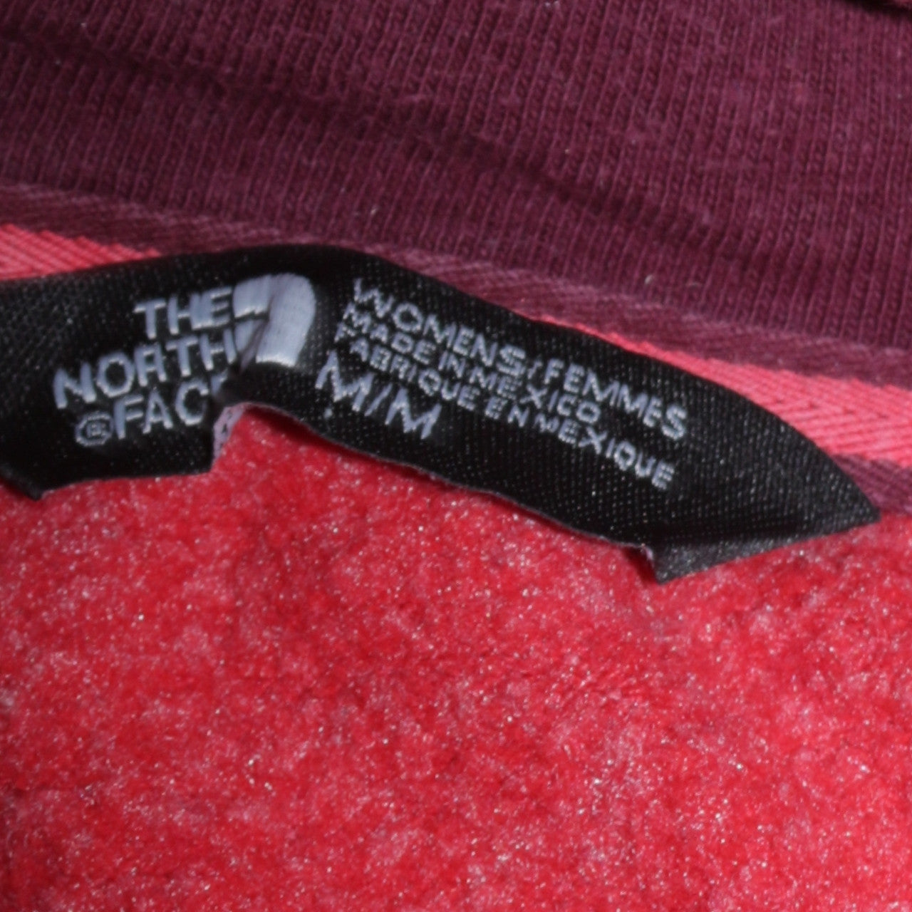 The North Face Womens Red Full Zip Hoodie Size M Cotton Blend