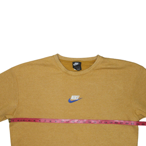 Nike Mens Yellow Pullover Crew Neck Sweatshirt L Regular Fit