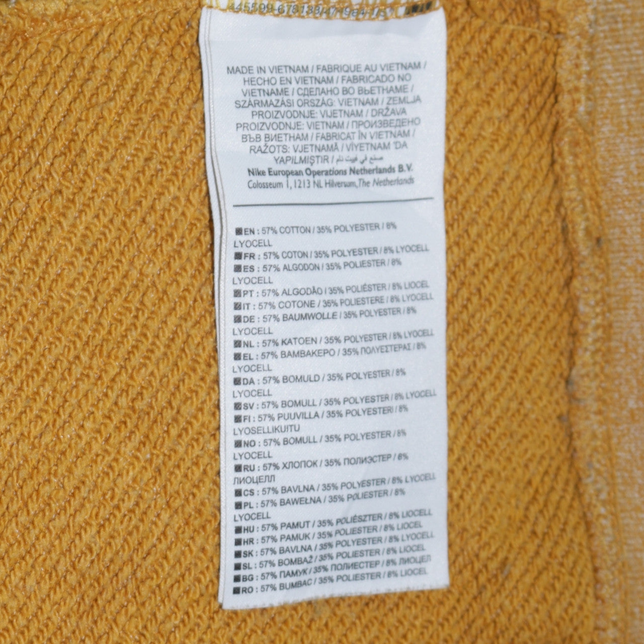 Nike Mens Yellow Pullover Crew Neck Sweatshirt L Regular Fit