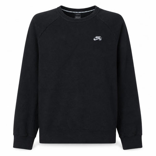 Front view of Nike SB Men's Black M Pullover Sweatshirt Fleece Logo Crew Neck