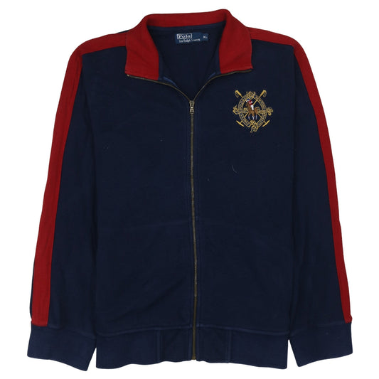 Polo Ralph Lauren Men's Blue Red Full Zip Collared Sweatshirt XL