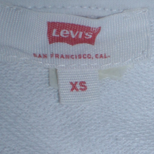 Levi's Men's White XS Hooded Cotton Logo Sweatshirt