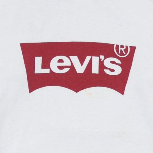 Levi's Men's White XS Hooded Cotton Logo Sweatshirt