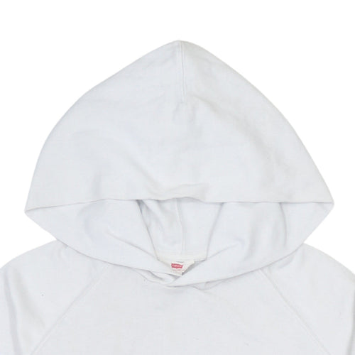 Levi's Men's White XS Hooded Cotton Logo Sweatshirt