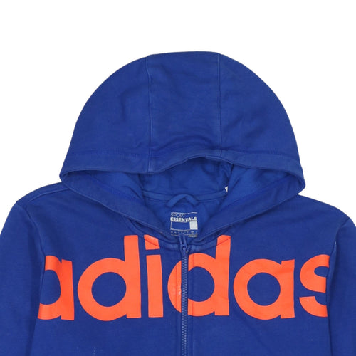 Adidas Men's Blue Full Zip Hoodie Size L Climalite Sportswear