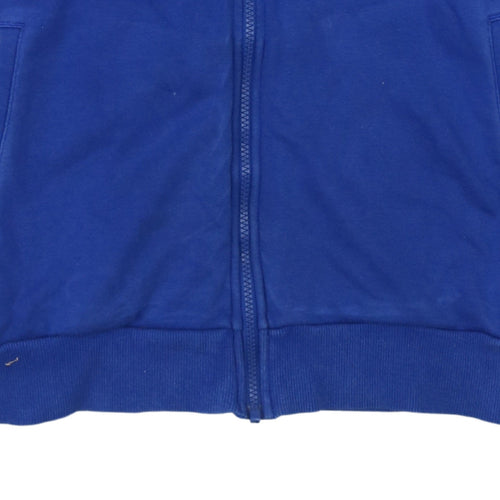 Adidas Men's Blue Full Zip Hoodie Size L Climalite Sportswear