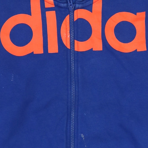 Adidas Men's Blue Full Zip Hoodie Size L Climalite Sportswear