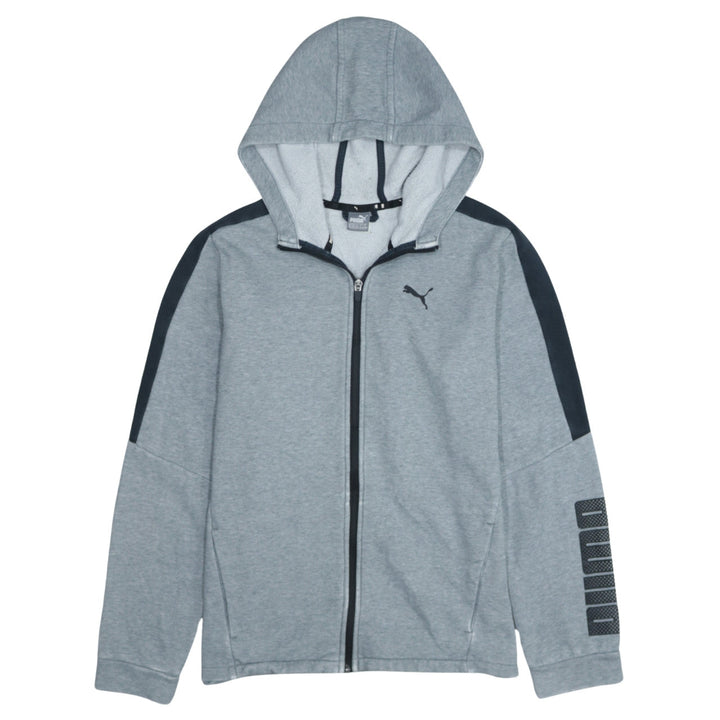 Puma Men's Grey Full Zip Hoodie 2XL Sports Fleece Jacket