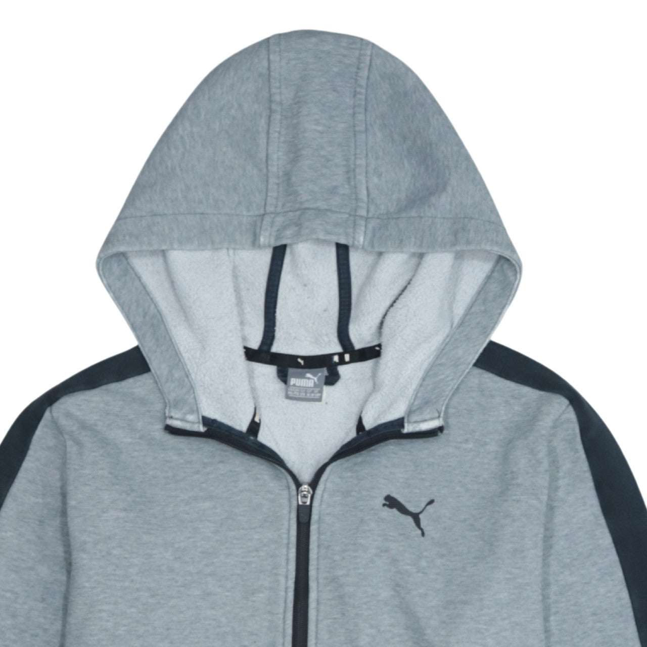 Puma Men's Grey Full Zip Hoodie 2XL Sports Fleece Jacket