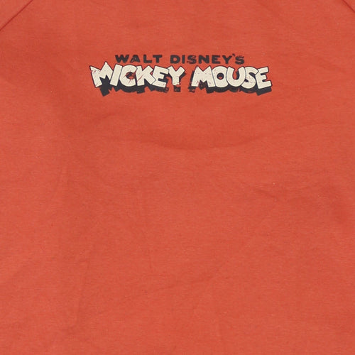 Disney Womens Orange Mickey Mouse Pullover Hoodie Dress XS