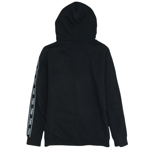 Puma Womens Black Size 6 Full Zip Hoodie with Logo Trim