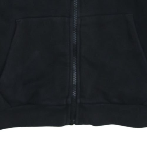 Puma Womens Black Size 6 Full Zip Hoodie with Logo Trim