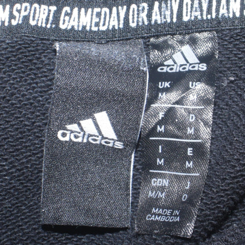 adidas Mens Black Pullover Hoodie Medium Logo Graphic Sportswear