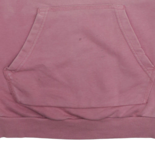 Adidas Womens Pink Pullover Hoodie Size 8 Logo Graphic Hooded Sweatshirt