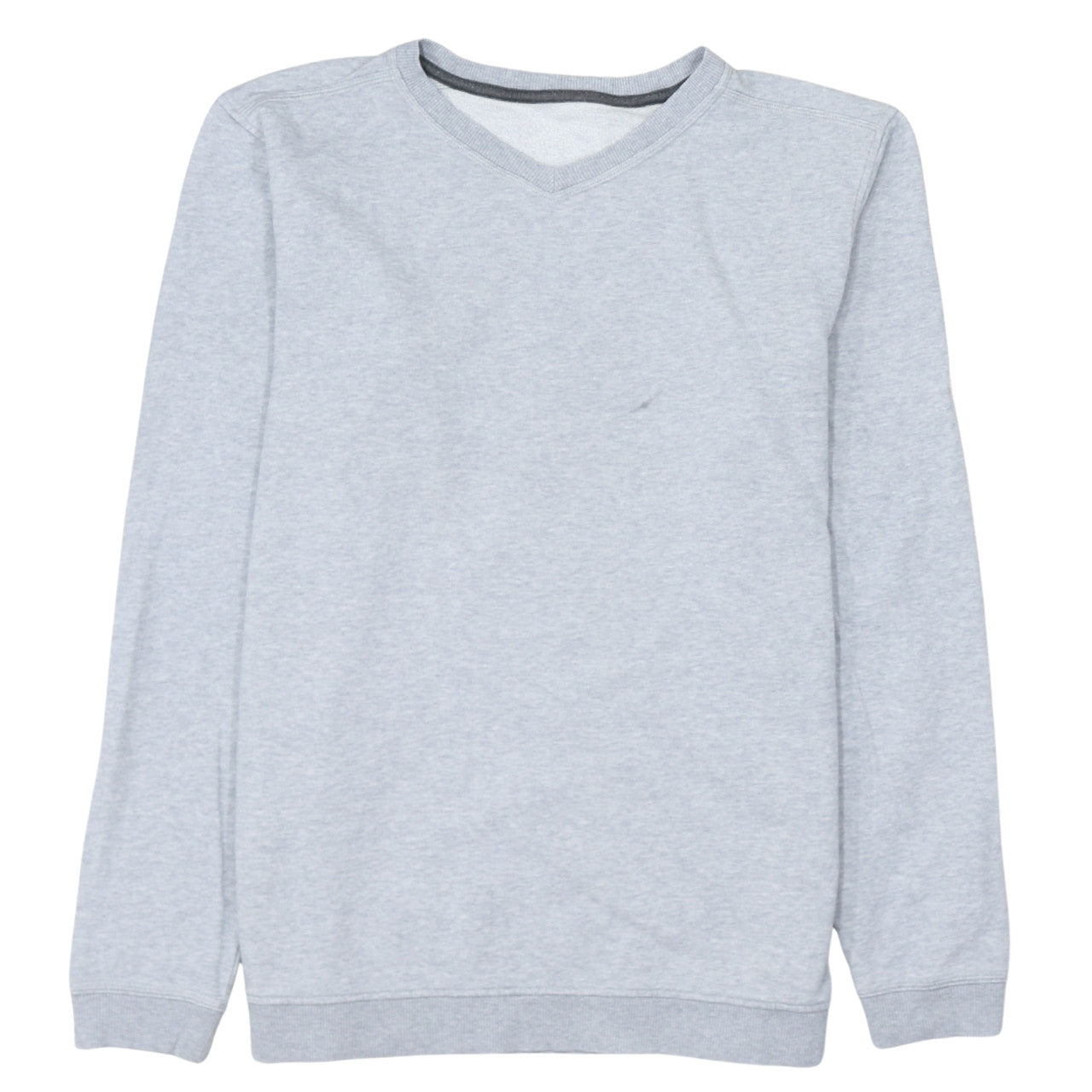 Marks and Spencer Men's Grey Marl V-Neck Pullover Sweatshirt M