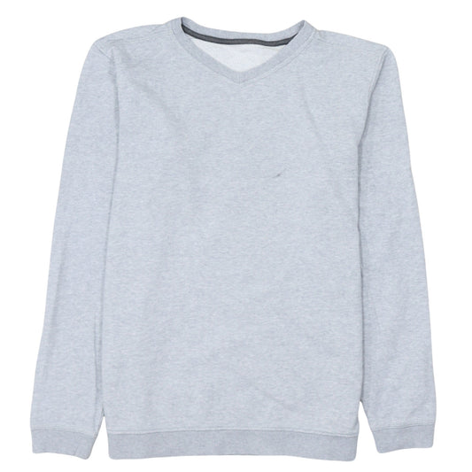 Marks and Spencer Men's Grey Marl V-Neck Pullover Sweatshirt M
