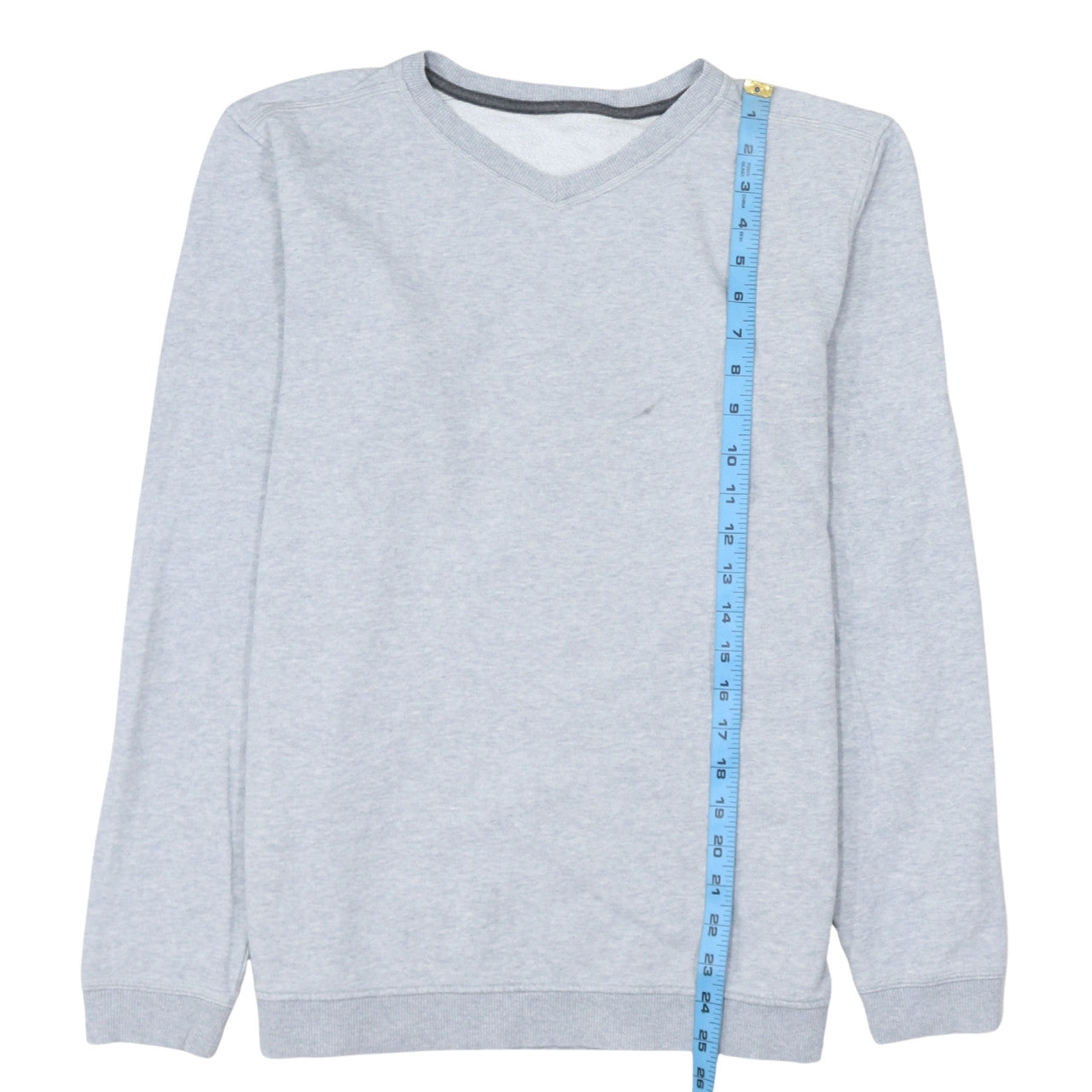 Marks and Spencer Men's Grey Marl V-Neck Pullover Sweatshirt M