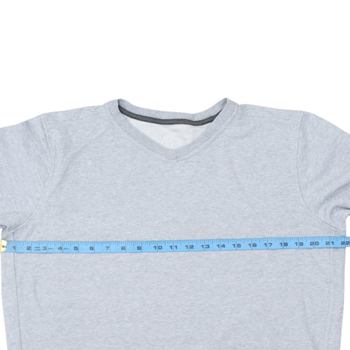 Marks and Spencer Men's Grey Marl V-Neck Pullover Sweatshirt M