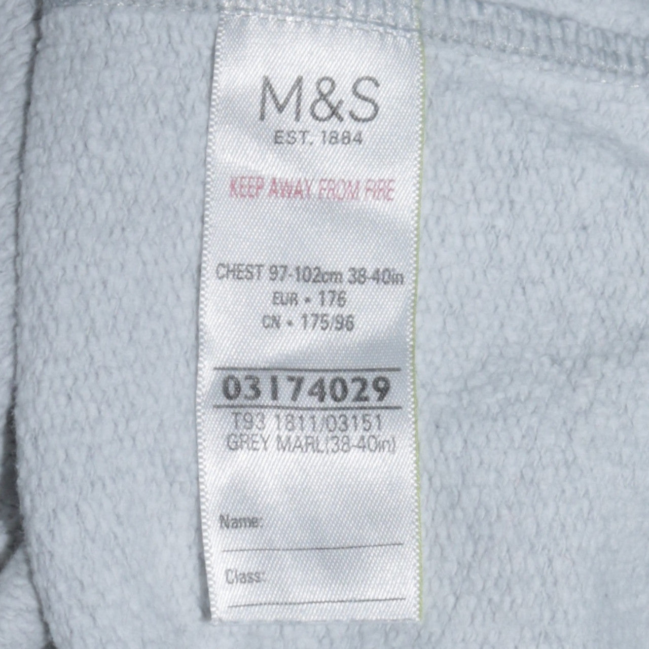 Marks and Spencer Men's Grey Marl V-Neck Pullover Sweatshirt M