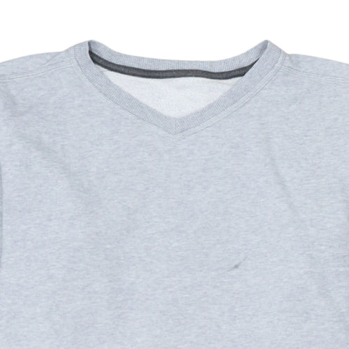Marks and Spencer Men's Grey Marl V-Neck Pullover Sweatshirt M