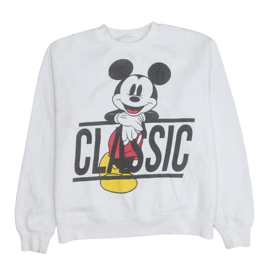 Disney Men's White Mickey Mouse Classic Graphic Sweatshirt M