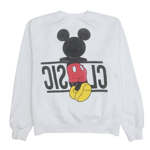 Disney Men's White Mickey Mouse Classic Graphic Sweatshirt M