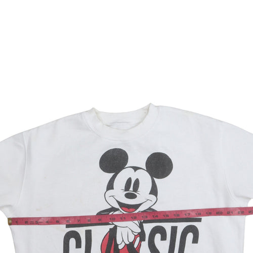 Disney Men's White Mickey Mouse Classic Graphic Sweatshirt M