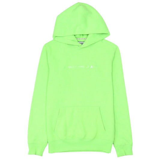 Tommy Jeans Men's Green XS Pullover Hoodie with Logo