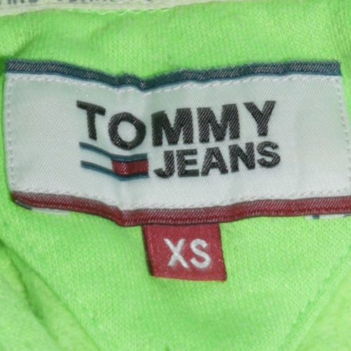 Tommy Jeans Men's Green XS Pullover Hoodie with Logo