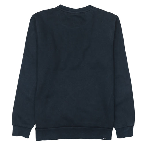 Puma Men's Black Small Pullover Sweatshirt Crew Neck Logo Sportswear
