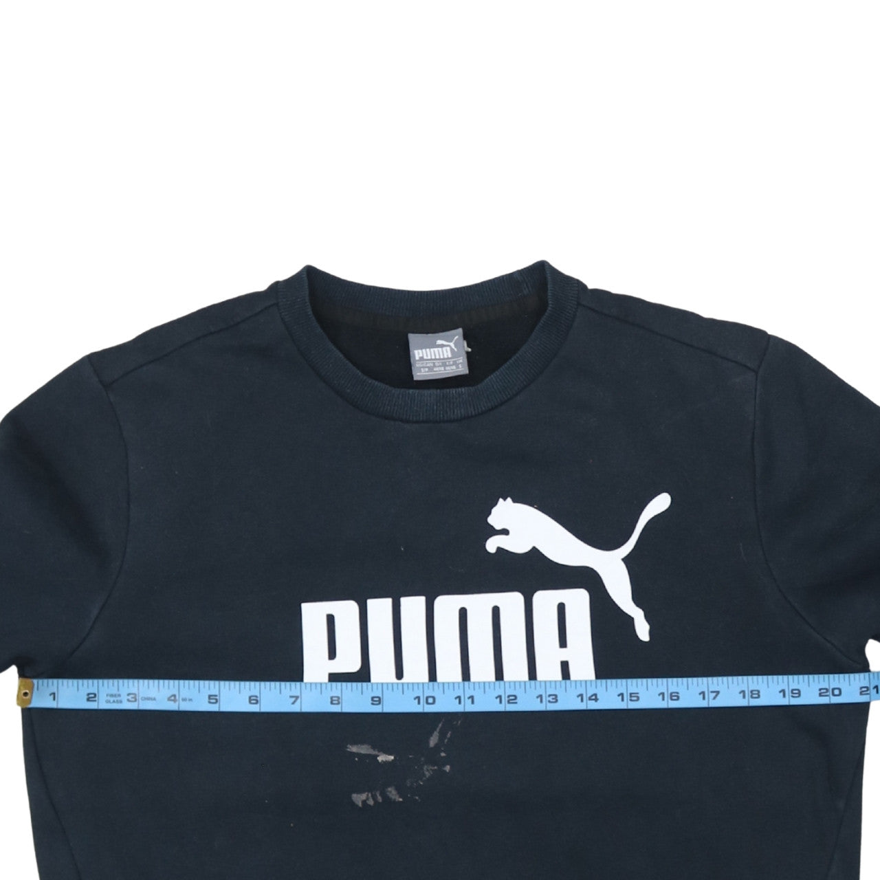 Puma Men's Black Small Pullover Sweatshirt Crew Neck Logo Sportswear