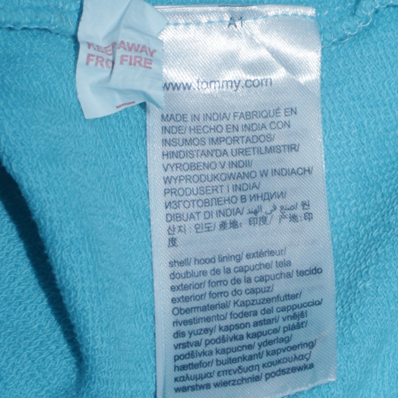 Tommy Hilfiger Boys Blue Pullover Hoodie Size 164 Cotton Logo Design