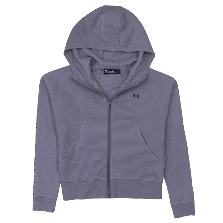 Under Armour Girls Purple Full Zip Hoodie Size S Loose Fit