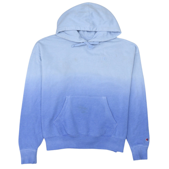 Champion Women Blue Ombre Hoodie S Cotton Blend Pullover